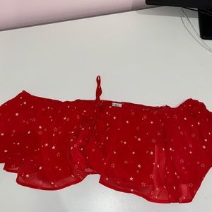 Off the Shoulder Red Crop Top